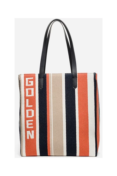 Golden Goose Shoppers CALIFORNIA BAG N-S STRIPE CARPET FABRIC BODY ZIPPED Orange 6 Golden Goose Shoppers CALIFORNIA BAG N-S STRIPE CARPET FABRIC BODY ZIPPED Orange - Afbeelding 4