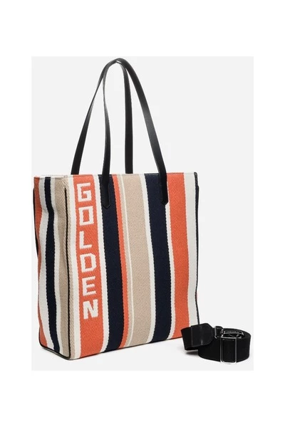 Golden Goose Shoppers CALIFORNIA BAG N-S STRIPE CARPET FABRIC BODY ZIPPED Orange 8 Golden Goose Shoppers CALIFORNIA BAG N-S STRIPE CARPET FABRIC BODY ZIPPED Orange - Afbeelding 6