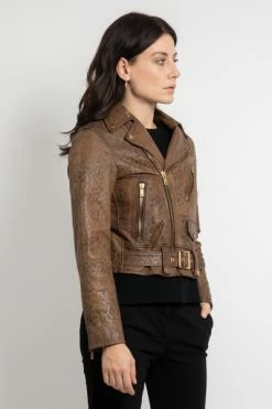 Golden Goose Leren En Suède Jassen Jacket Brown