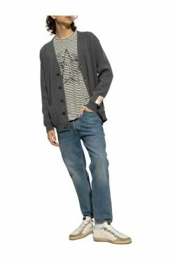 Golden Goose Longsleeves T-shirt With Logo Beige