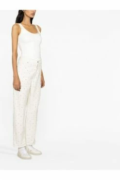 Golden Goose Pantalons Straight Trousers White