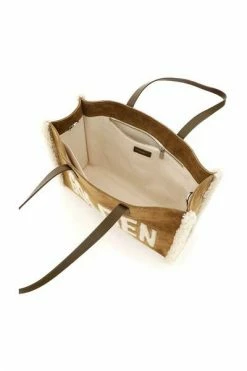 Golden Goose Schoudertassen California East-west Bag With Shearling Detail Beige