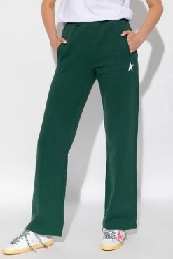 Golden Goose Sweatpants With Logo Green -Golden Goose Verkoopwinkel 414c21b3eb6b8070c230f32afd7e7630