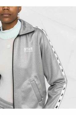 Golden Goose Hoodies & Sweatvesten Denise Logo Side-Stripe Zip-Up Jacket Gray -Golden Goose Verkoopwinkel 416a507fe16e42ef1b0f163eb5943130