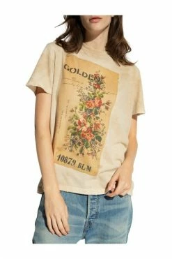 Golden Goose T-shirts T-shirt With Logo Beige -Golden Goose Verkoopwinkel 4410e23d1a49045840c832e92c3ce206