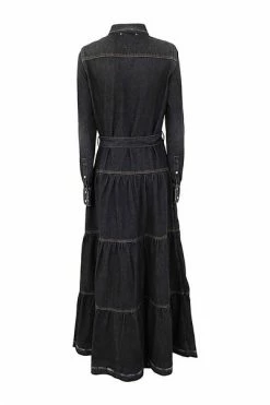 Golden Goose Blousejurken JOURNEY DRESS DALMA MEDIUM WASH Black