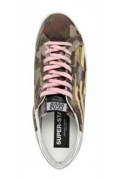 Golden Goose Super-Star Camouflage-Print Sneakers Brown