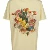 Golden Goose T-shirts Pastel Yellow Journey Collection T-shirt With Colorful Collage-style Print Yellow