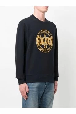 Golden Goose Hoodies & Sweatvesten Logo-print Sweatshirt Black