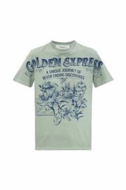 Golden Goose T-shirts Printed T-shirt Green -Golden Goose Verkoopwinkel 85abcd0bd0975fb48e82932122cd5466