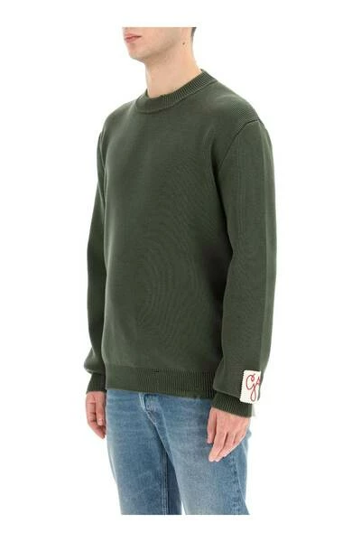 Golden Goose Truien & Vesten Distressed Cotton Sweater Green 4 Golden Goose Truien & Vesten Distressed Cotton Sweater Green - Afbeelding 2