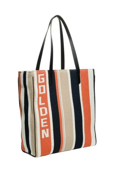 Golden Goose Shoppers CALIFORNIA BAG N-S STRIPE CARPET FABRIC BODY ZIPPED Orange 4 Golden Goose Shoppers CALIFORNIA BAG N-S STRIPE CARPET FABRIC BODY ZIPPED Orange - Afbeelding 2