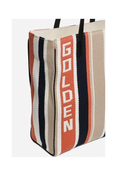 Golden Goose Shoppers CALIFORNIA BAG N-S STRIPE CARPET FABRIC BODY ZIPPED Orange 5 Golden Goose Shoppers CALIFORNIA BAG N-S STRIPE CARPET FABRIC BODY ZIPPED Orange - Afbeelding 3