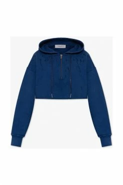 Golden Goose Hoodies & Sweatvesten Cropped Hoodie Blue -Golden Goose Verkoopwinkel baff8d2a7739b7b8052fc922b3712725