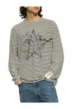 Golden Goose Longsleeves T-shirt With Logo Beige -Golden Goose Verkoopwinkel c493a6525a4bbd953643849f5e8d6963