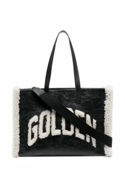 Golden Goose Shoppers CALIFORNIA BAG E-W MERINO AND CRACK BODY IAID Black -Golden Goose Verkoopwinkel c76c2216f7799edf9cf9260f81445316