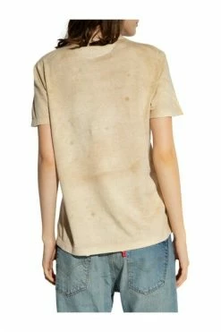 Golden Goose T-shirts T-shirt With Logo Beige -Golden Goose Verkoopwinkel cc29cc7c44dff489191fcfb726e5c707