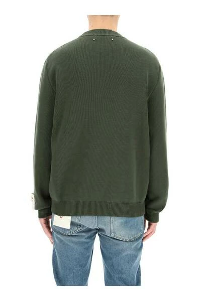 Golden Goose Truien & Vesten Distressed Cotton Sweater Green 5 Golden Goose Truien & Vesten Distressed Cotton Sweater Green - Afbeelding 3