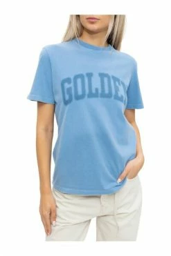 Golden Goose T-shirts T-shirt With Logo Blue -Golden Goose Verkoopwinkel ef499ed1b3cb94820035643083187ad0
