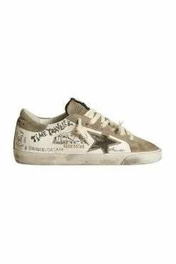 Golden Goose Sneakers SUPER-STAR NAPPA UPPER WITH JOURNEY PRINT SUEDE STAR AND HEEL White