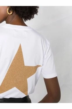 Golden Goose T-shirts T-shirt En Coton � Logo Imprim� White -Golden Goose Verkoopwinkel fe16a0f3413bed978753e616e837fcec